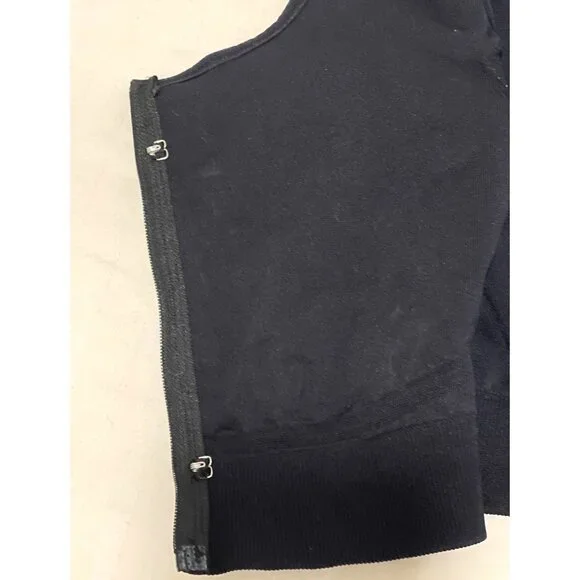 Surgical Breast Compression Bra Black Front-Zip Amoena Pockets Adjustable Straps - Picture 7 of 14